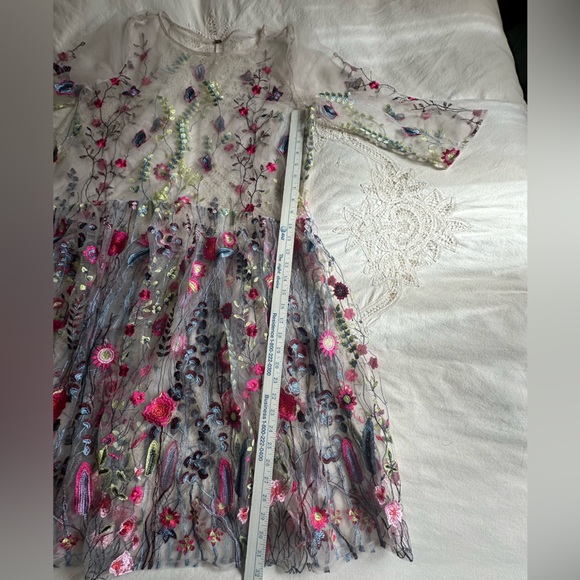 ❤️Free People Sheer Garden Party Dress, Embroidered, Medium - Picture 4 of 9